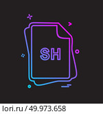 SH file type icon design vector. Стоковая иллюстрация, агентство Ingram Publishing / Фотобанк Лори
