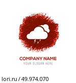 Cloud Lightening Icon - Red WaterColor Circle Splash. Стоковая иллюстрация, агентство Ingram Publishing / Фотобанк Лори