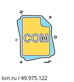 COM file type icon design vector. Стоковая иллюстрация, агентство Ingram Publishing / Фотобанк Лори