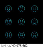 Emoji , emoticons , eomtions , smileys , sad , happy, cry , laugh , love , angry,  annoying,  confused , nervous , heart broken , romantic, icon, vector, design,  flat,  collection, style, creative,  icons. Стоковая иллюстрация, агентство Ingram Publishing / Фотобанк Лори