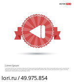 Previous, back icon - Red Ribbon banner. Стоковая иллюстрация, агентство Ingram Publishing / Фотобанк Лори