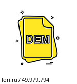 DEM file type icon design vector. Стоковая иллюстрация, агентство Ingram Publishing / Фотобанк Лори