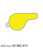 Whistle icon. Thin line design. Vector illustration. Стоковое фото, агентство Ingram Publishing / Фотобанк Лори