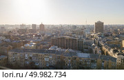Panorama of Kyiv city center, business cityscape of Kiev, Ukraine. Old and modern architecture in capital city of Ukraine, beautiful landscape of Kiev city center. Drone photo. Old and modern architecture in capital city Kiev of Ukraine. Стоковое фото, агентство Ingram Publishing / Фотобанк Лори