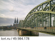 View on Cologne Cathedral and Hohenzollern Bridge over the Rhine river, Germany. View on Cologne Cathedral and Hohenzollern Bridge over the Rhine river, Стоковое фото, агентство Ingram Publishing / Фотобанк Лори