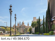 National museum of Catalan visual art situated on Montjuic hill near Placa De Espanya, Barcelona,. National museum of Catalan. Стоковое фото, агентство Ingram Publishing / Фотобанк Лори