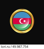 Azerbaijan flag Golden button. Стоковая иллюстрация, агентство Ingram Publishing / Фотобанк Лори