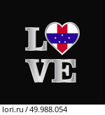 Love typography Netherlands Antilles flag design vector beautiful lettering. Стоковая иллюстрация, агентство Ingram Publishing / Фотобанк Лори