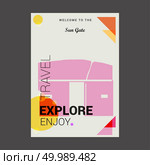 Welcome to The Sun gate Cusco Region, Peru Explore, Travel Enjoy Poster Template. Стоковая иллюстрация, агентство Ingram Publishing / Фотобанк Лори