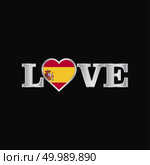 Love typography with Spain flag design vector. Стоковая иллюстрация, агентство Ingram Publishing / Фотобанк Лори