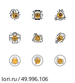snapchat , pintrest , linkedin , Nexus , nxs , crypto , currency , crypto cuurency , money , exchange , coin , dollar , graph , icon, vector, design,  flat,  collection, style, creative,  icons. Стоковая иллюстрация, агентство Ingram Publishing / Фотобанк Лори