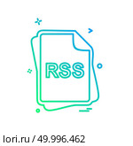 RSS file type icon design vector. Стоковая иллюстрация, агентство Ingram Publishing / Фотобанк Лори