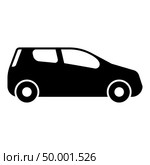 Mini car Compact shape for travel racing icon black color vector illustration flat style simple image. Стоковая иллюстрация, агентство Ingram Publishing / Фотобанк Лори