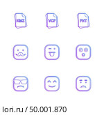 emoji , emoticon , smiley , happy , sad, cry , laugh , raomntic, love , angry , confused , handsome , nervous , kind , smile , icon, vector, design,  flat,  collection, style, creative,  icons. Стоковая иллюстрация, агентство Ingram Publishing / Фотобанк Лори