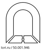 Subway tunnel with road for car icon black color vector illustration flat style simple image outline. Стоковая иллюстрация, агентство Ingram Publishing / Фотобанк Лори