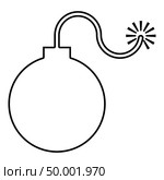 Bomb explosive military Anicent time bomb Weapon with fire spark concept advertising boom icon black color vector illustration flat style simple image outline. Стоковая иллюстрация, агентство Ingram Publishing / Фотобанк Лори