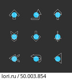 arrows , directions , pointer , arrow , user interface , pointer , up , down , left , right , play ,pause , forword , rewind , icon, vector, design,  flat,  collection, style, creative,  icons. Стоковая иллюстрация, агентство Ingram Publishing / Фотобанк Лори