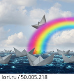 Follow your dream imagination for life goals or success motivation and taking flight concept in a 3D illustration style. Стоковое фото, агентство Ingram Publishing / Фотобанк Лори
