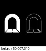 Subway tunnel with road for car icon set white color vector illustration flat style simple image. Стоковая иллюстрация, агентство Ingram Publishing / Фотобанк Лори