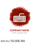 Keyboard Icon - Red WaterColor Circle Splash. Стоковая иллюстрация, агентство Ingram Publishing / Фотобанк Лори