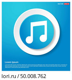 Music note icon Abstract Blue Web Sticker Button - Free vector icon. Стоковая иллюстрация, агентство Ingram Publishing / Фотобанк Лори