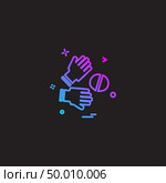 Catch cricket  gloves  wicketkeeper icon vector design. Стоковая иллюстрация, агентство Ingram Publishing / Фотобанк Лори