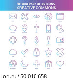 25 Blue and Pink Futuro Creative Commons Icon Pack. Стоковая иллюстрация, агентство Ingram Publishing / Фотобанк Лори