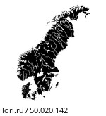 Map of Scandinavia icon black color vector illustration flat style simple image. Стоковая иллюстрация, агентство Ingram Publishing / Фотобанк Лори