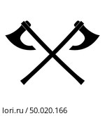 Two battle axes vikings icon black color vector illustration flat style simple image. Стоковая иллюстрация, агентство Ingram Publishing / Фотобанк Лори