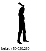 Man with bandana on his face that hides his identity and bottle in hand Concept of rebellion Concept protest and danger icon black color vector illustration flat style simple image. Стоковая иллюстрация, агентство Ingram Publishing / Фотобанк Лори