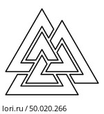 Valknut sign symblol icon black color vector illustration flat style simple image. Стоковая иллюстрация, агентство Ingram Publishing / Фотобанк Лори