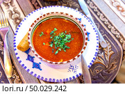 Chorba frik algerian traditional soup. Стоковое фото, фотограф Евгений Ткачёв / Фотобанк Лори