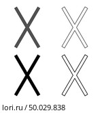 Gebo rune Gift talent sign icon set grey black color vector illustration outline flat style simple image. Стоковая иллюстрация, агентство Ingram Publishing / Фотобанк Лори