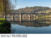 Bridge of Ponte da Barca, ancient portuguese village, on Minho river, north of Portugal. Стоковое фото, агентство Ingram Publishing / Фотобанк Лори