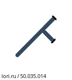 Police baton icon. Flat color design. Vector illustration. Стоковая иллюстрация, агентство Ingram Publishing / Фотобанк Лори