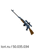 Sniper rifle icon. Flat color design. Vector illustration. Стоковая иллюстрация, агентство Ingram Publishing / Фотобанк Лори