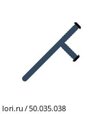 Police baton icon. Flat color design. Vector illustration. Стоковое фото, агентство Ingram Publishing / Фотобанк Лори