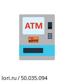 ATM icon. Flat color design. Vector illustration. Стоковое фото, агентство Ingram Publishing / Фотобанк Лори