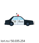 Police car icon. Flat color design. Vector illustration. Стоковая иллюстрация, агентство Ingram Publishing / Фотобанк Лори