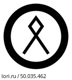 Odal Othil rune Othala symbol estate heritage sign icon black color vector in circle round illustration flat style simple image. Odal Othil rune Othala symbol estate heritage sign icon black color vector in circle round illustration flat style image. Стоковая иллюстрация, агентство Ingram Publishing / Фотобанк Лори