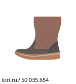 Woman fluffy boot icon. Flat color design. Vector illustration. Стоковое фото, агентство Ingram Publishing / Фотобанк Лори