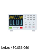 Oscilloscope icon. Flat color design. Vector illustration. Стоковая иллюстрация, агентство Ingram Publishing / Фотобанк Лори