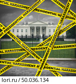 Presidential harassment United States political as house oversight by congress investigating collusion or obstruction by the government for possible impeachment proceedings in a 3D illustration style. Стоковое фото, агентство Ingram Publishing / Фотобанк Лори