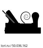 Carpenter’s plane with wood with shaving wood Joiner’s plane icon black color vector illustration flat style simple image. Стоковая иллюстрация, агентство Ingram Publishing / Фотобанк Лори