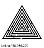 Triangular labyrinth Maze conundrum Labyrinth conundrum icon black color vector illustration flat style simple image. Стоковая иллюстрация, агентство Ingram Publishing / Фотобанк Лори