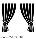 Curtains Blind Curtain Shutter Curtain Shade Portiere drapes for ceremony performance Luxurious curtains Grand opening announcement stage Presintation concept Open drapes Premiere idea icon black color vector illustration flat style simple image. Стоковая иллюстрация, агентство Ingram Publishing / Фотобанк Лори