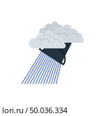 Rainfall like from bucket icon. Flat color design. Vector illustration. Стоковая иллюстрация, агентство Ingram Publishing / Фотобанк Лори