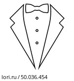 Symbol service dinner jacket bow Tuxedo concept Tux sign Butler gentleman idea Waiter suit icon black color outline vector illustration flat style simple image. Symbol service dinner jacket bow Tuxedo concept Tux sign Butler gentleman idea Waiter suit icon black color outline vector illustration flat style image. Стоковая иллюстрация, агентство Ingram Publishing / Фотобанк Лори