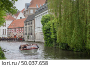 Houses and tree along the canals of Brugge or Bruges, Belgium. Houses and tree along the canals of Brugge or Bruges. Стоковое фото, агентство Ingram Publishing / Фотобанк Лори