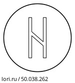 Hagalaz rune Hagall hail havos icon outline black color vector in circle round illustration flat style simple image. Стоковая иллюстрация, агентство Ingram Publishing / Фотобанк Лори